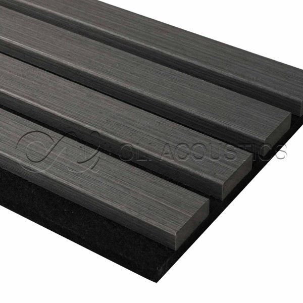 3 Sides Black Line Slat Acoustic Panel For Bedrooms